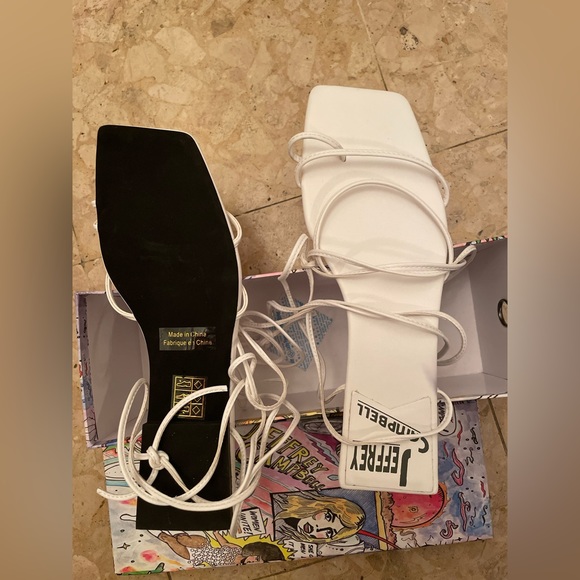 NEVER WORN jeffrey campbell white lace up primma sandal - Picture 3 of 5